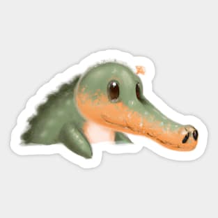 Cute Alligator Drawing Sticker